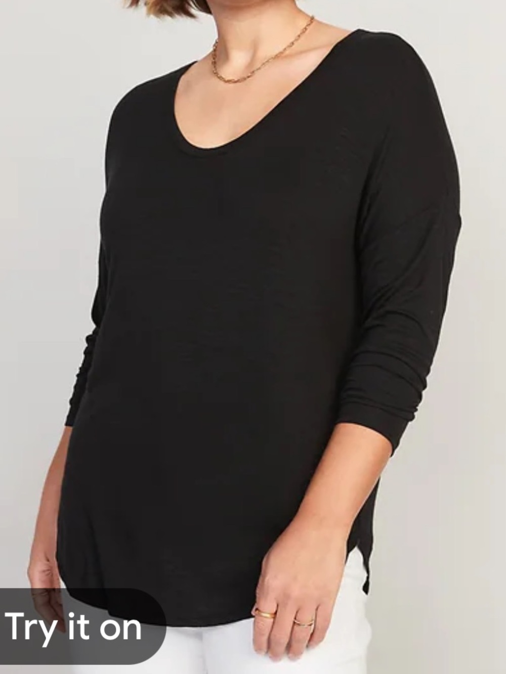 Old Navy Black Luxe Long Sleeve Tee